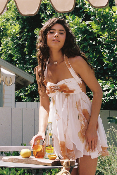 Arabella| Floral Chiffon Mini Dress