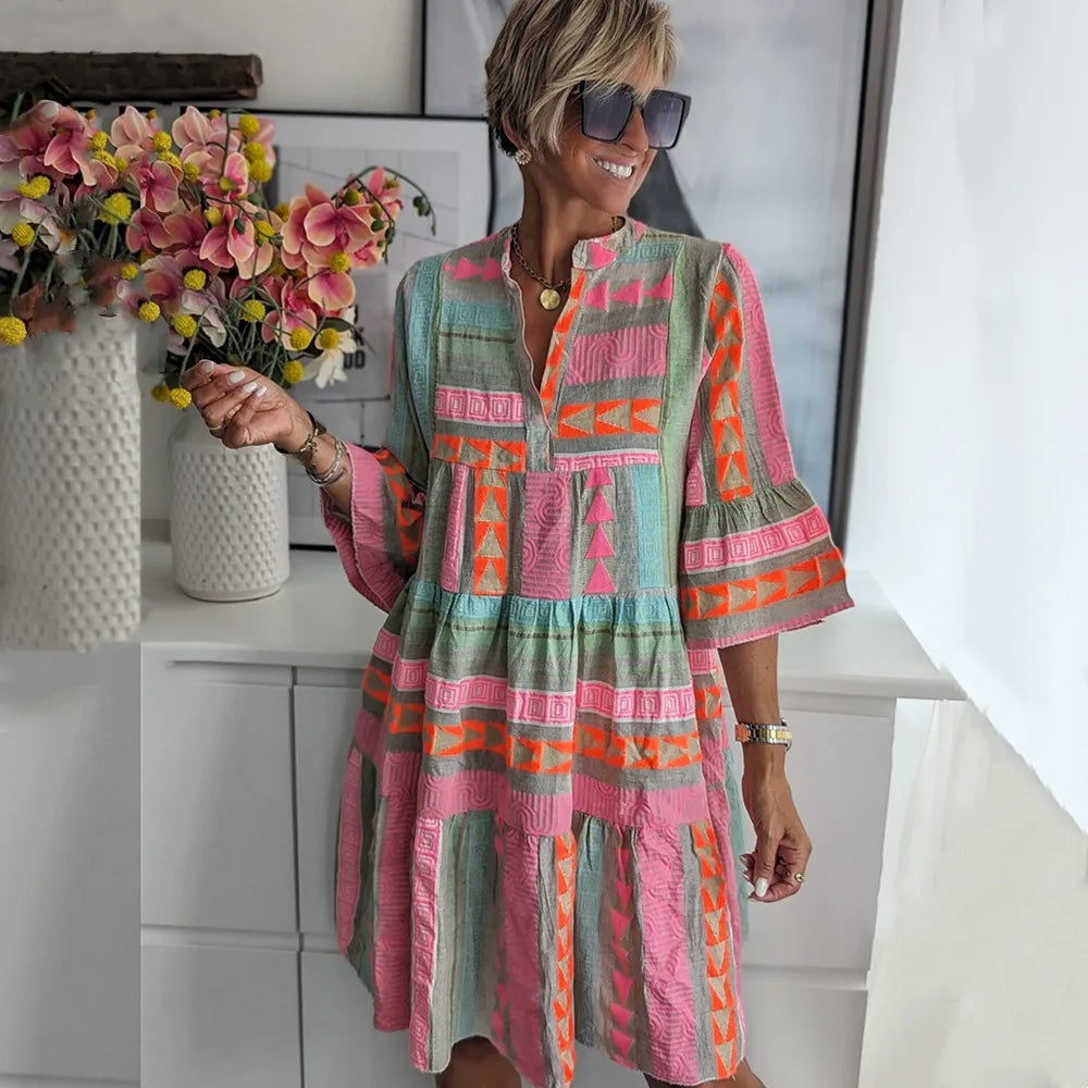 Juliane – Vestido boho con vuelo y volantes en capas