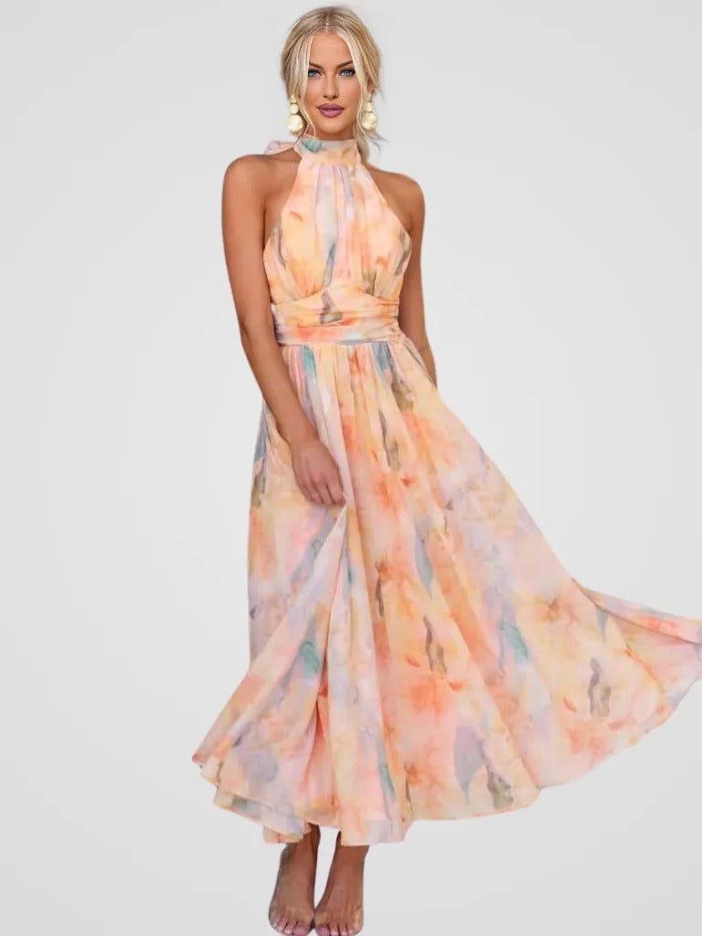 PEACH | Vestido estampado acuarela
